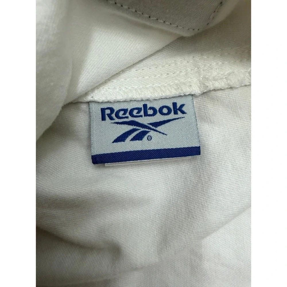 Vintage Reebok Athletic Department White Cotton Shorts Men's L Drawstring Logo